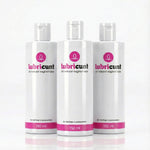 Three bottles of Lubricunt on a white background
